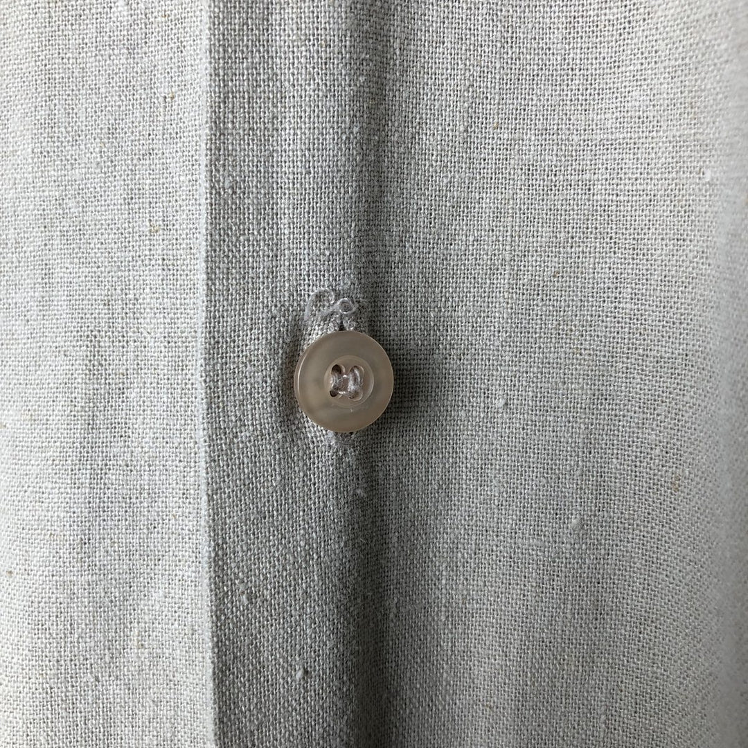 XTREME Short Sleeve Open Collar Rayon and Linen Box Shirt, Men's XL linen Beige type Vintage Second Hand