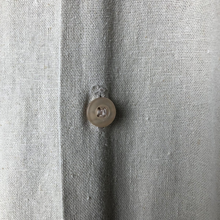 XTREME Short Sleeve Open Collar Rayon and Linen Box Shirt, Men's XL linen Beige type Vintage Second Hand