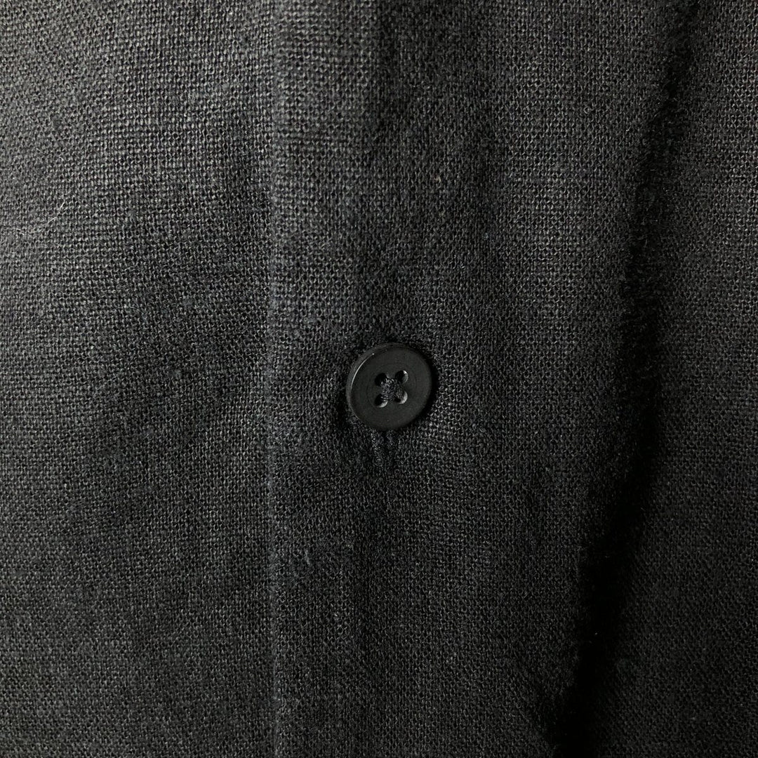 BURUNO Short Sleeve Open Collar Rayon and Linen Box Shirt, Men's Size XL linen black type Vintage Second Hand