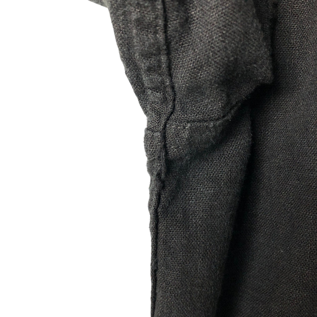 BURUNO Short Sleeve Open Collar Rayon and Linen Box Shirt, Men's Size XL linen black type Vintage Second Hand