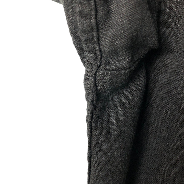BURUNO Short Sleeve Open Collar Rayon and Linen Box Shirt, Men's Size XL linen black type Vintage Second Hand