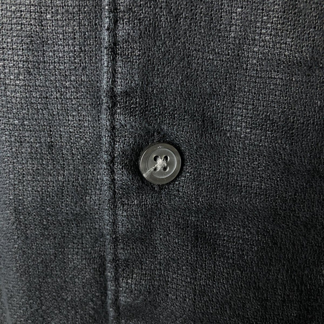 BREAKWATER Short Sleeve Open Collar Linen Shirt, Box Shirt, Men's Size M linen black type Vintage Second Hand