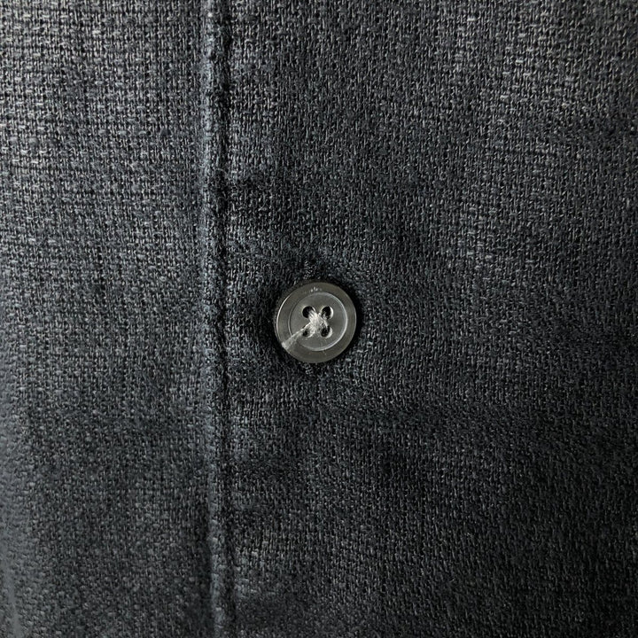 BREAKWATER Short Sleeve Open Collar Linen Shirt, Box Shirt, Men's Size M linen black type Vintage Second Hand