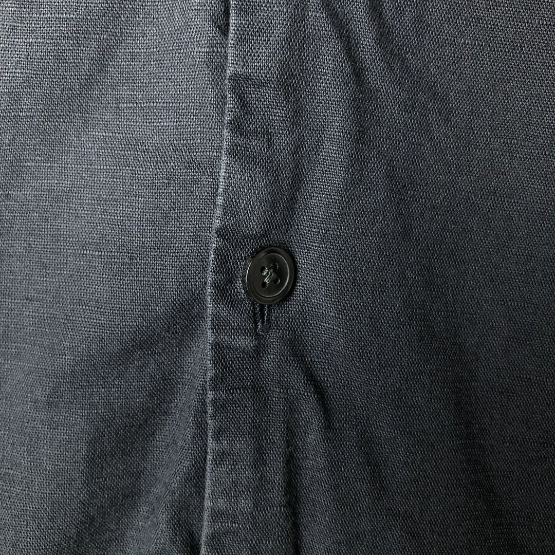 Abercrombie and Fitch Short Sleeve Open Collar Cotton and Linen Box Shirt, Men's Size L linen black type Vintage Second Hand