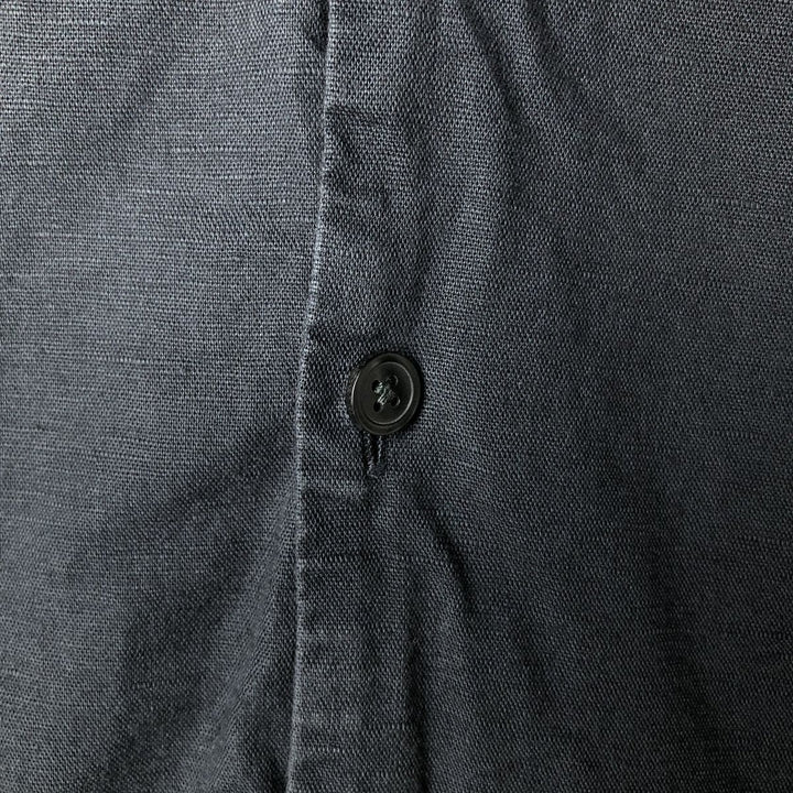 Abercrombie and Fitch Short Sleeve Open Collar Cotton and Linen Box Shirt, Men's Size L linen black type Vintage Second Hand
