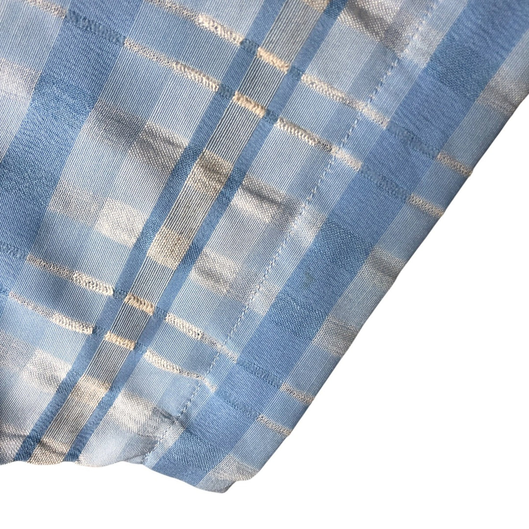 VISIVO Check Pattern Short Sleeve Open Collar Polyester Box Shirt, Men's Size XL polyester Blue type light blue Vintage Second Hand