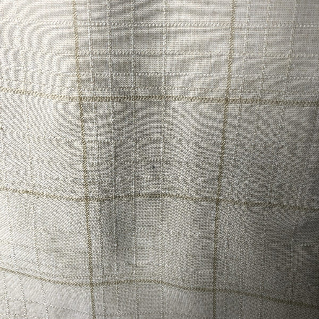Haggar Check Pattern Short Sleeve Open Collar Polyester Shirt Box Shirt Men's XL polyester Beige type Vintage Second Hand