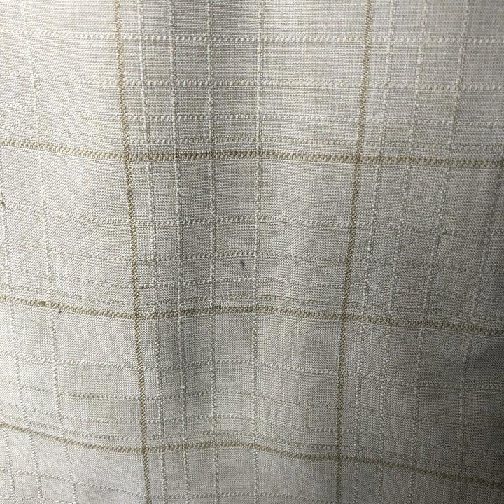 Haggar Check Pattern Short Sleeve Open Collar Polyester Shirt Box Shirt Men's XL polyester Beige type Vintage Second Hand