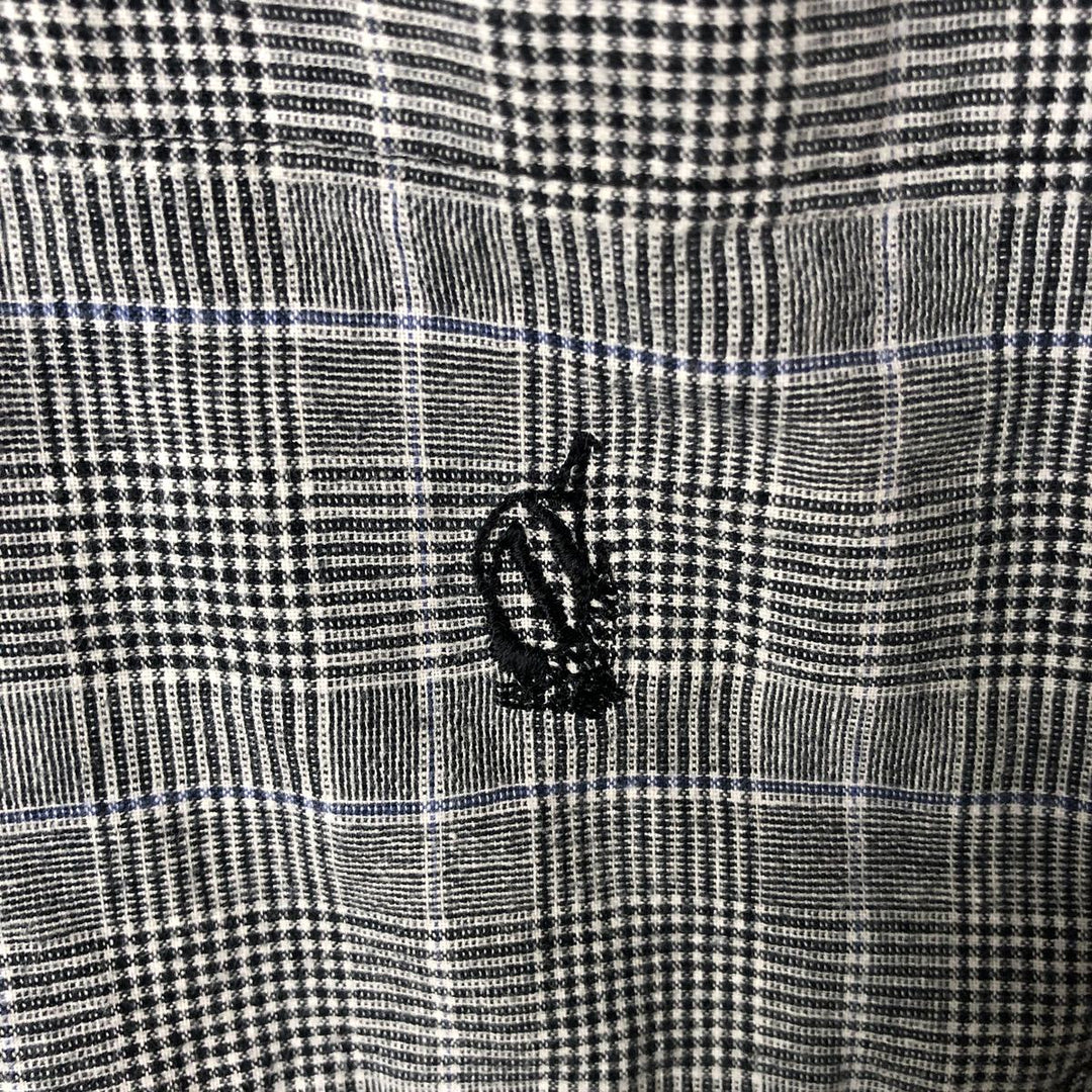 Nautica Sleepwear Glen Plaid Short Sleeve Open Collar Box Shirt, Men's Size XL unclear gray type Vintage Second Hand