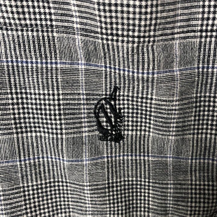 Nautica Sleepwear Glen Plaid Short Sleeve Open Collar Box Shirt, Men's Size XL unclear gray type Vintage Second Hand