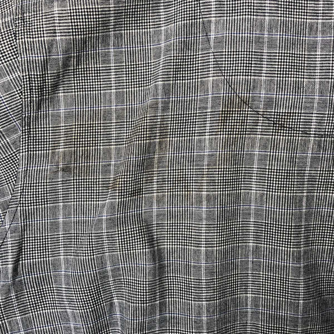 Nautica Sleepwear Glen Plaid Short Sleeve Open Collar Box Shirt, Men's Size XL unclear gray type Vintage Second Hand