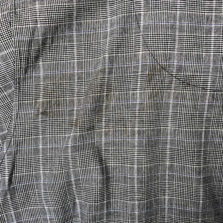 Nautica Sleepwear Glen Plaid Short Sleeve Open Collar Box Shirt, Men's Size XL unclear gray type Vintage Second Hand