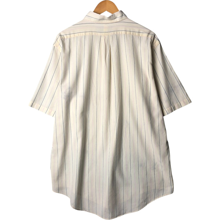 Ralph Lauren short sleeve button down striped shirt, men's XL size cotton yellow type Vintage Second Hand