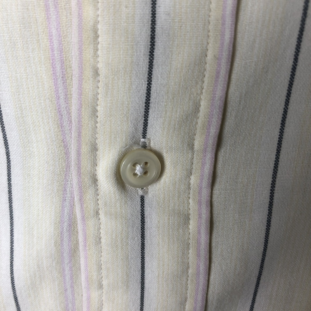Ralph Lauren short sleeve button down striped shirt, men's XL size cotton yellow type Vintage Second Hand