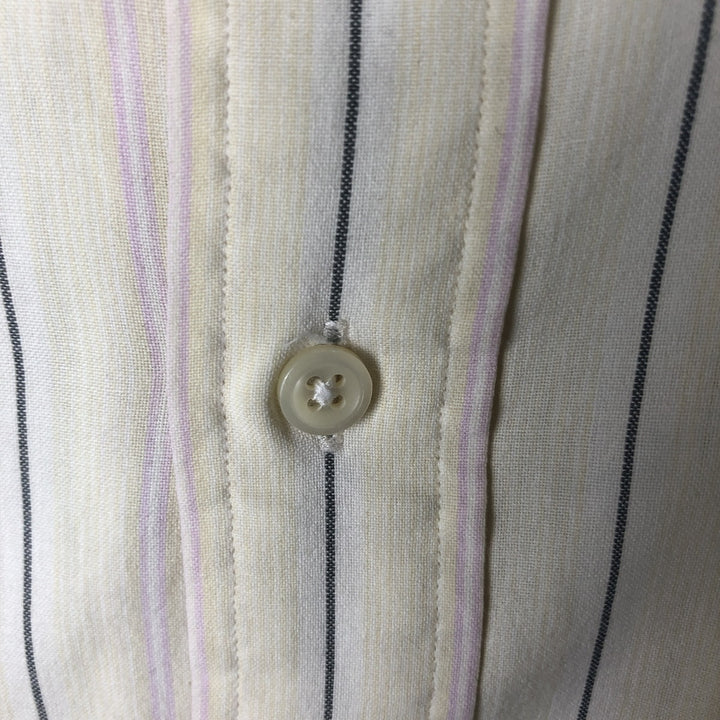 Ralph Lauren short sleeve button down striped shirt, men's XL size cotton yellow type Vintage Second Hand