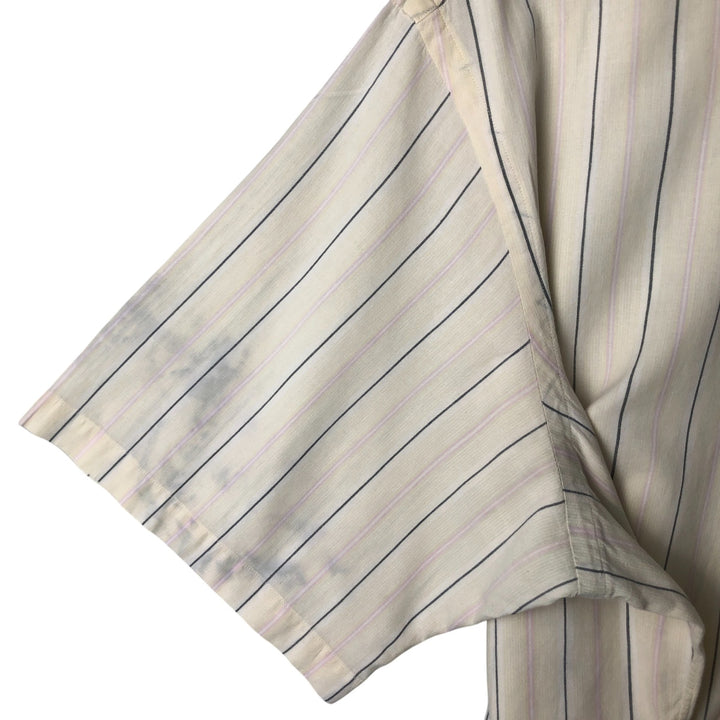 Ralph Lauren short sleeve button down striped shirt, men's XL size cotton yellow type Vintage Second Hand