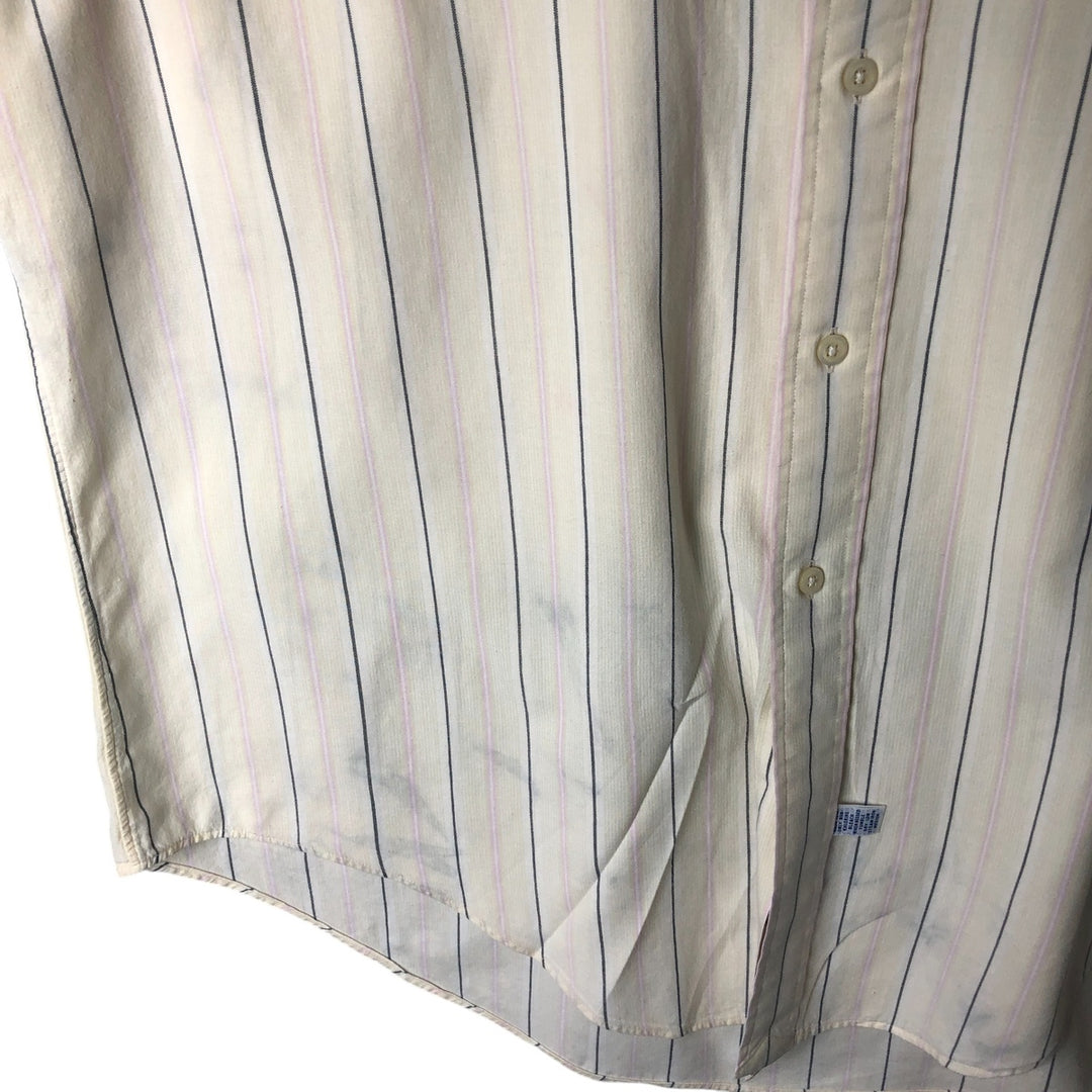 Ralph Lauren short sleeve button down striped shirt, men's XL size cotton yellow type Vintage Second Hand