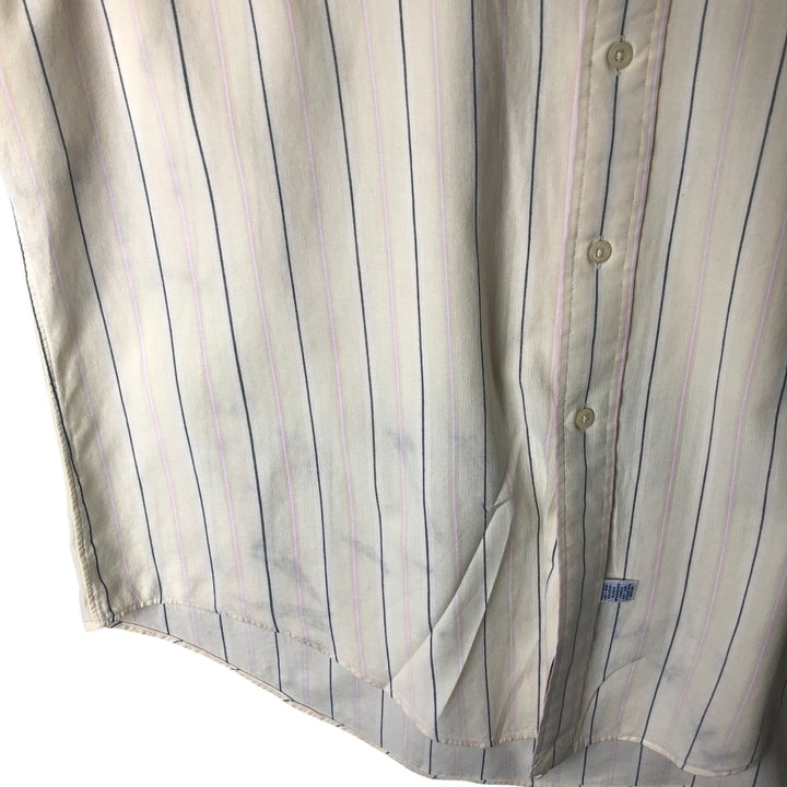 Ralph Lauren short sleeve button down striped shirt, men's XL size cotton yellow type Vintage Second Hand