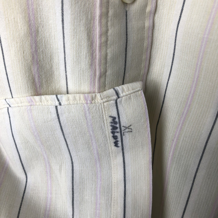 Ralph Lauren short sleeve button down striped shirt, men's XL size cotton yellow type Vintage Second Hand