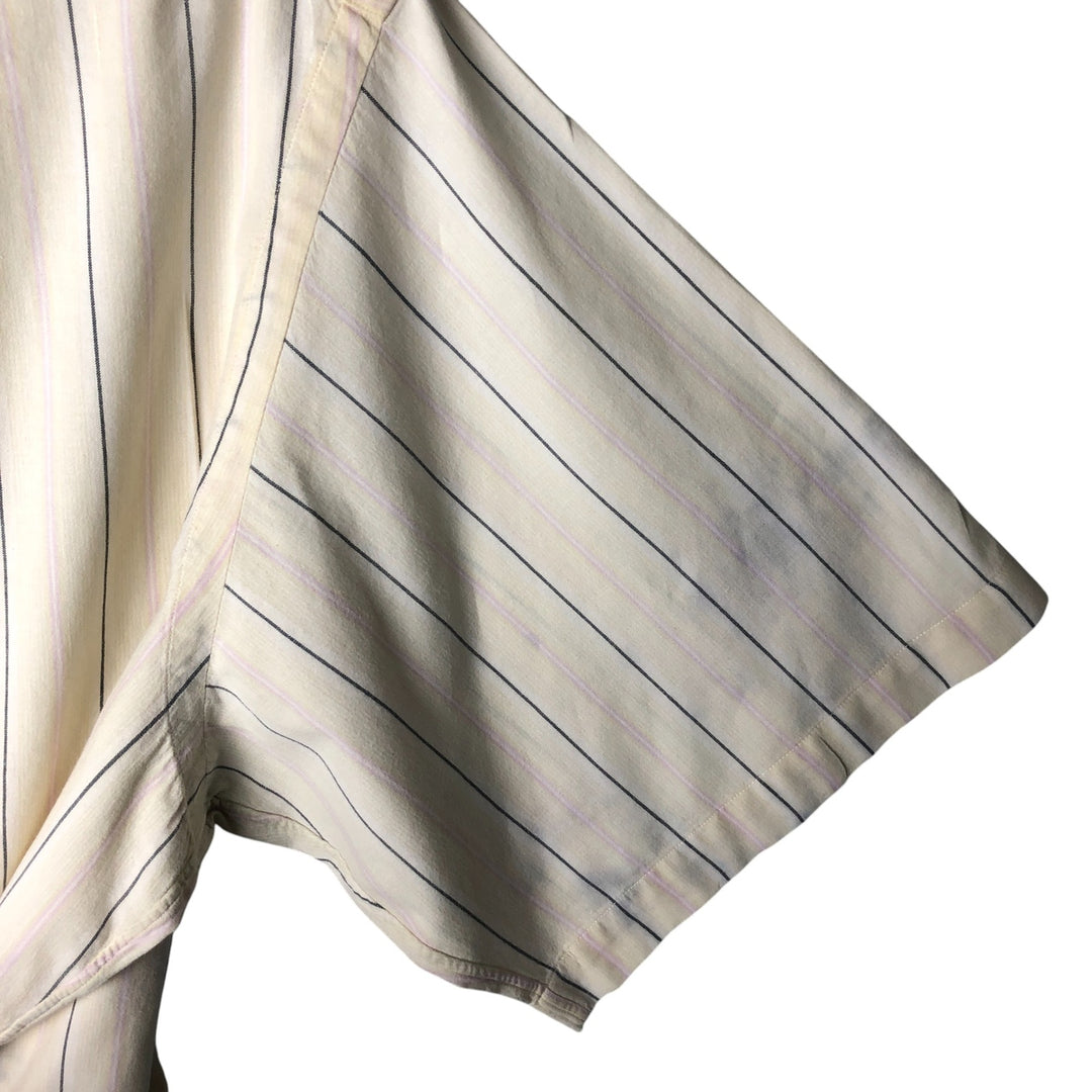 Ralph Lauren short sleeve button down striped shirt, men's XL size cotton yellow type Vintage Second Hand