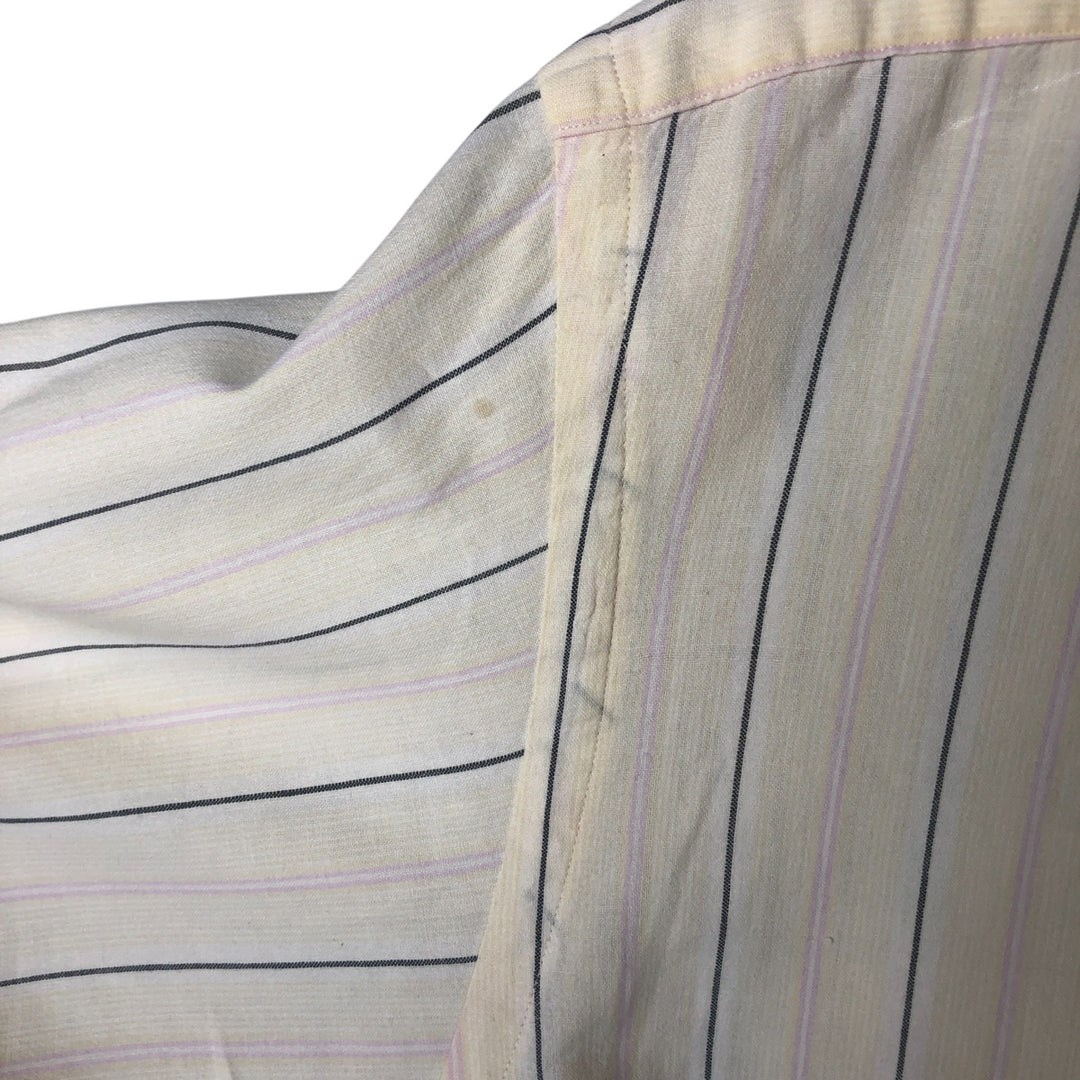Ralph Lauren short sleeve button down striped shirt, men's XL size cotton yellow type Vintage Second Hand