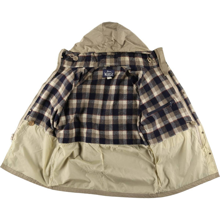 80'S WOOLRICH Mountain Parka Shell Jacket Made in USA Men's XL Vintage polyester Beige type Vintage Second Hand