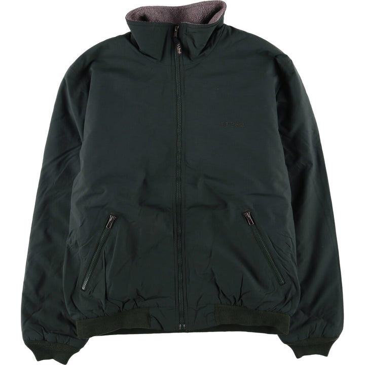 90s-00'S LLBean padded puffer jacket, men's size M Nylon Green type dark green Vintage Second Hand