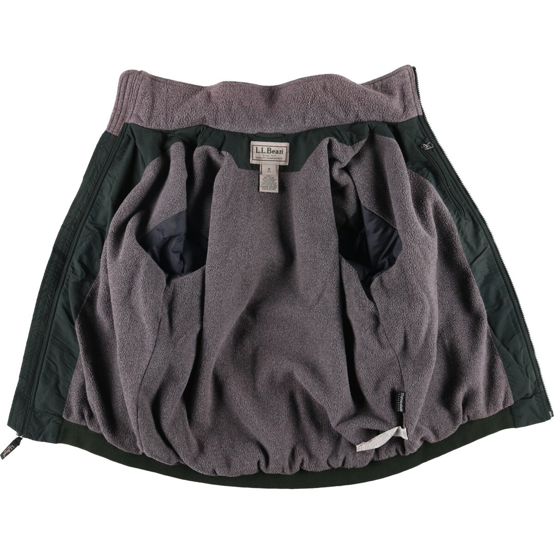 90s-00'S LLBean padded puffer jacket, men's size M Nylon Green type dark green Vintage Second Hand