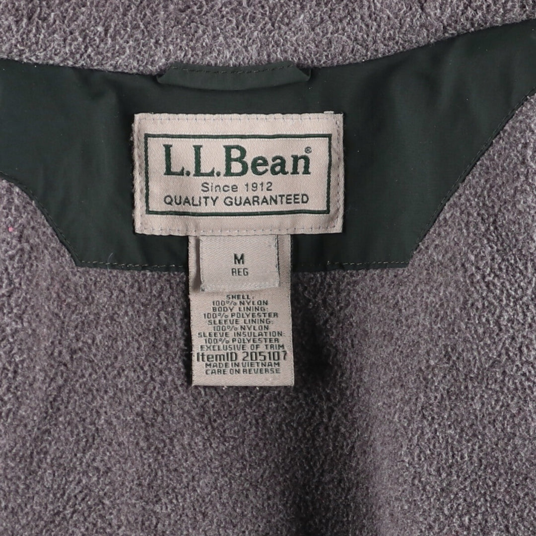 90s-00'S LLBean padded puffer jacket, men's size M Nylon Green type dark green Vintage Second Hand
