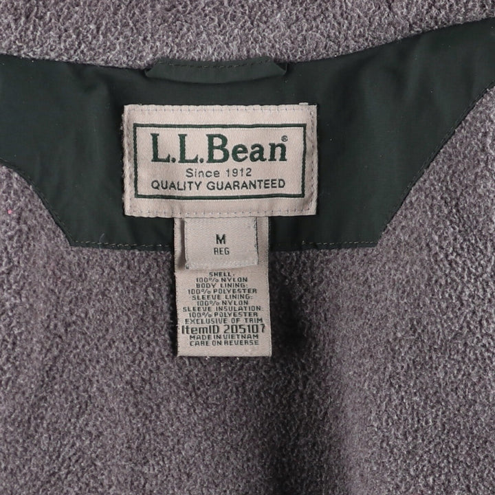 90s-00'S LLBean padded puffer jacket, men's size M Nylon Green type dark green Vintage Second Hand