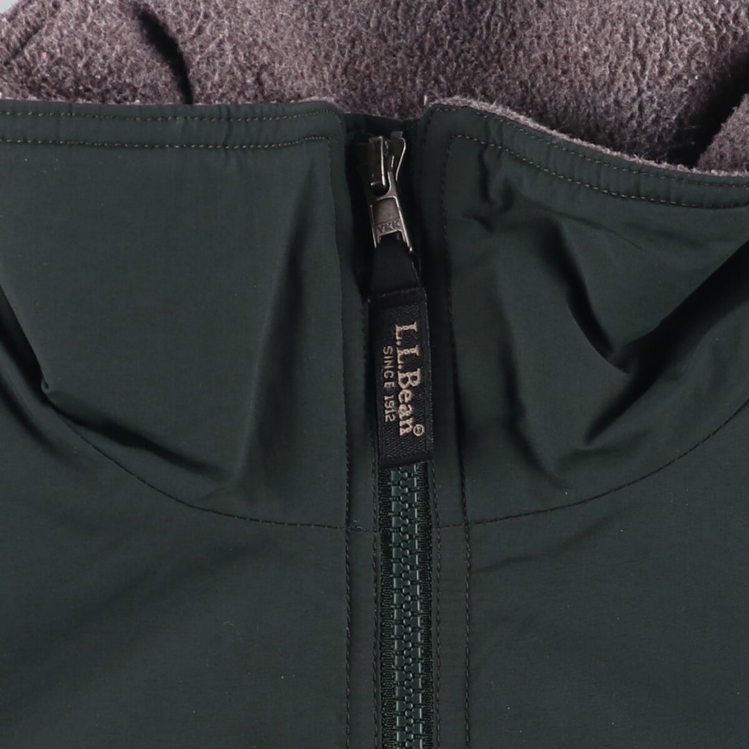 90s-00'S LLBean padded puffer jacket, men's size M Nylon Green type dark green Vintage Second Hand