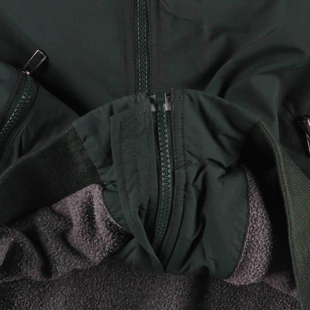 90s-00'S LLBean padded puffer jacket, men's size M Nylon Green type dark green Vintage Second Hand