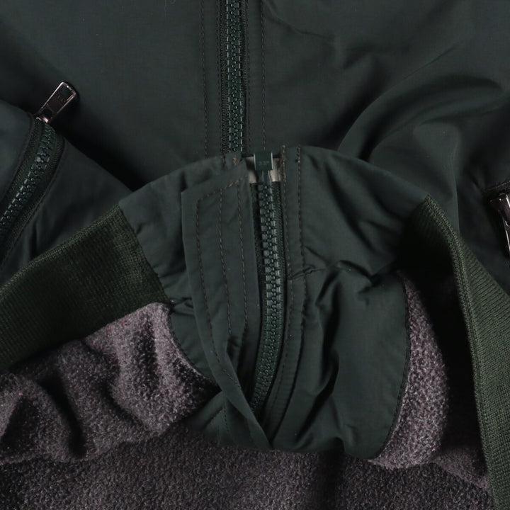 90s-00'S LLBean padded puffer jacket, men's size M Nylon Green type dark green Vintage Second Hand