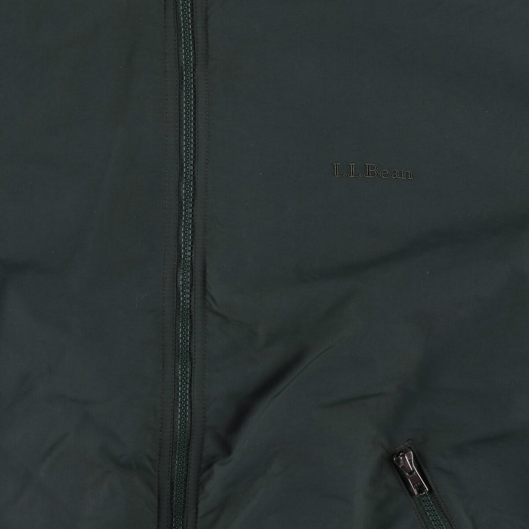 90s-00'S LLBean padded puffer jacket, men's size M Nylon Green type dark green Vintage Second Hand