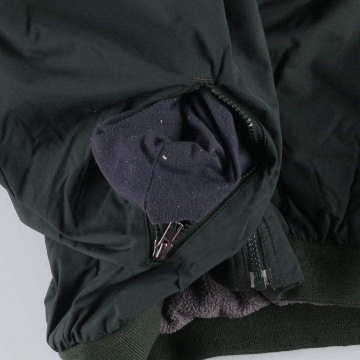 90s-00'S LLBean padded puffer jacket, men's size M Nylon Green type dark green Vintage Second Hand