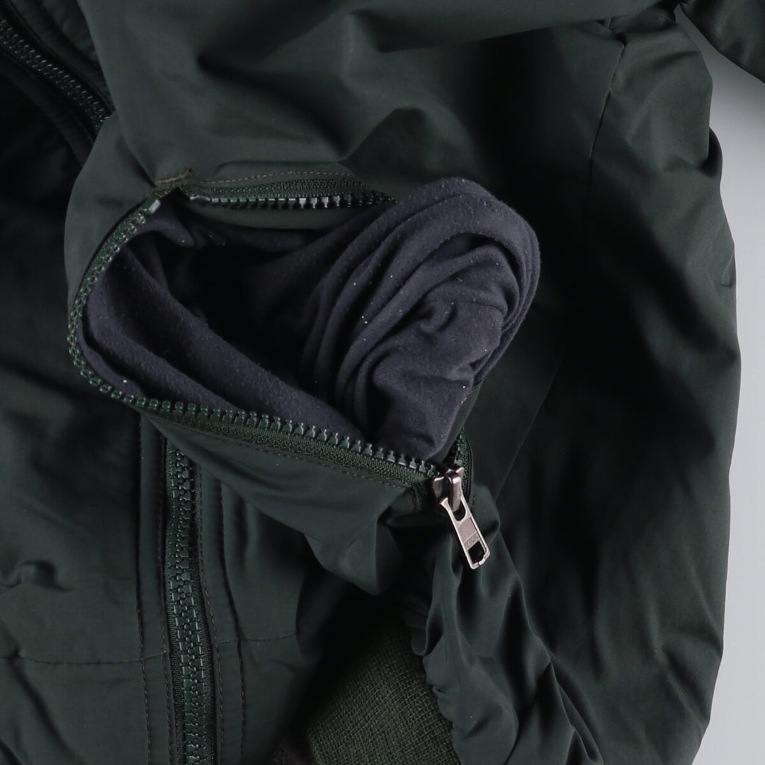 90s-00'S LLBean padded puffer jacket, men's size M Nylon Green type dark green Vintage Second Hand