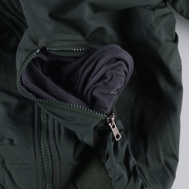 90s-00'S LLBean padded puffer jacket, men's size M Nylon Green type dark green Vintage Second Hand