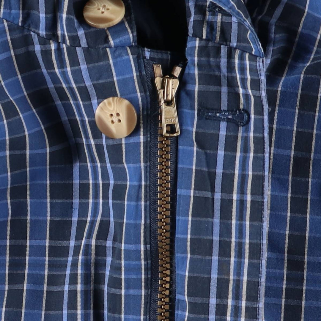 Cherokee Check Pattern Cotton Parka, Men's XL cotton blue type Vintage Second Hand