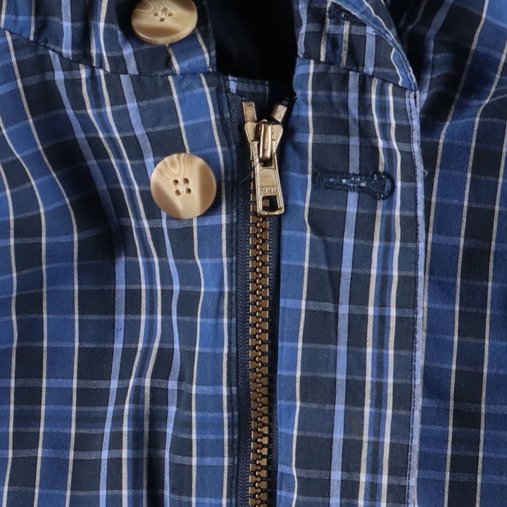 Cherokee Check Pattern Cotton Parka, Men's XL cotton blue type Vintage Second Hand
