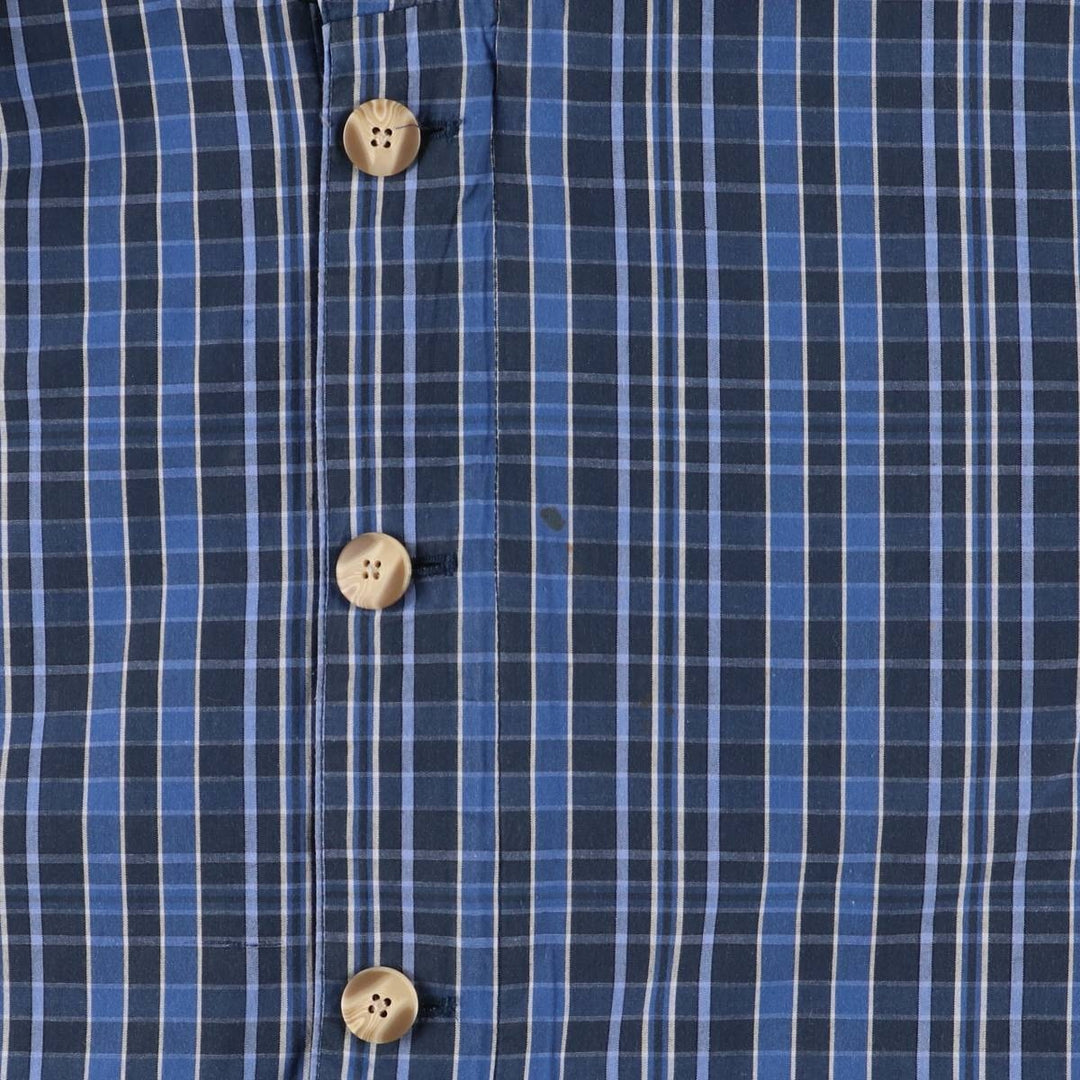 Cherokee Check Pattern Cotton Parka, Men's XL cotton blue type Vintage Second Hand