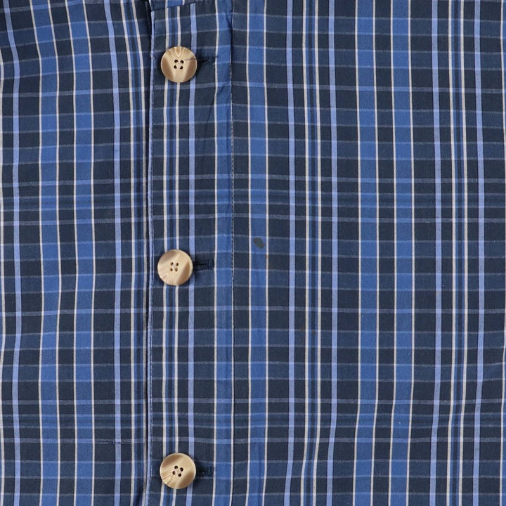 Cherokee Check Pattern Cotton Parka, Men's XL cotton blue type Vintage Second Hand