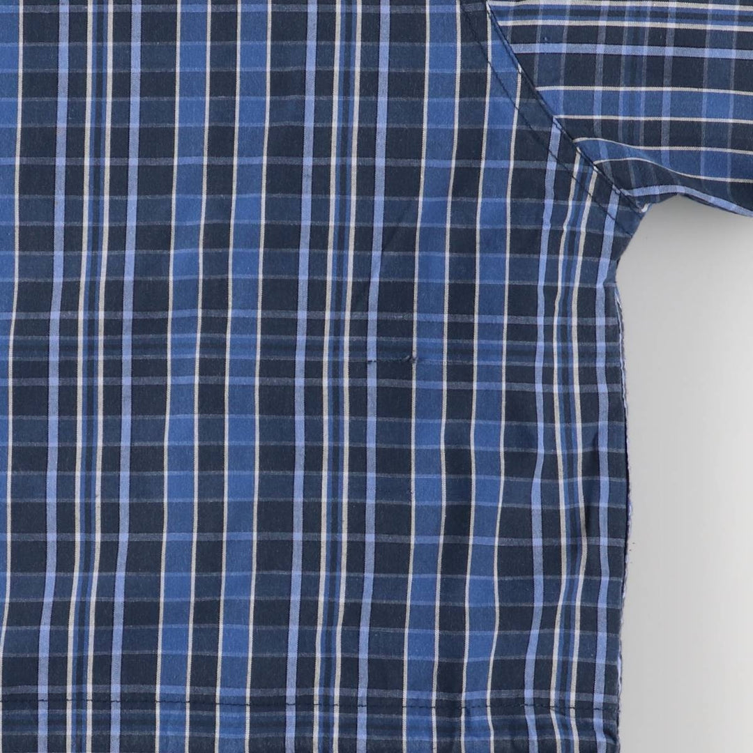 Cherokee Check Pattern Cotton Parka, Men's XL cotton blue type Vintage Second Hand