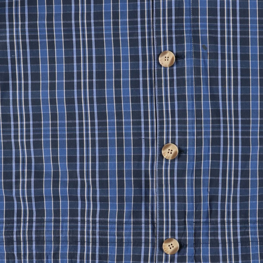 Cherokee Check Pattern Cotton Parka, Men's XL cotton blue type Vintage Second Hand