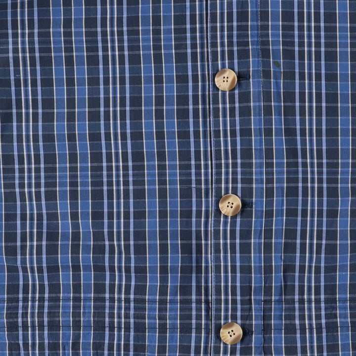 Cherokee Check Pattern Cotton Parka, Men's XL cotton blue type Vintage Second Hand