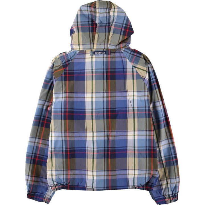 Vintage 90'S Nautica Check Pattern Reversible Cotton Hoodie, Men's Size XL cotton navy blue type Vintage Second Hand