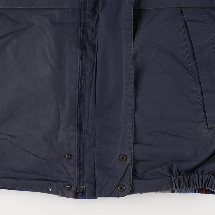 Vintage 90'S Nautica Check Pattern Reversible Cotton Hoodie, Men's Size XL cotton navy blue type Vintage Second Hand