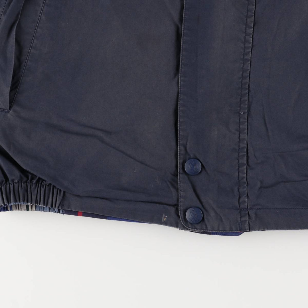 Vintage 90'S Nautica Check Pattern Reversible Cotton Hoodie, Men's Size XL cotton navy blue type Vintage Second Hand