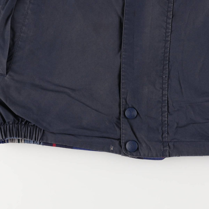 Vintage 90'S Nautica Check Pattern Reversible Cotton Hoodie, Men's Size XL cotton navy blue type Vintage Second Hand