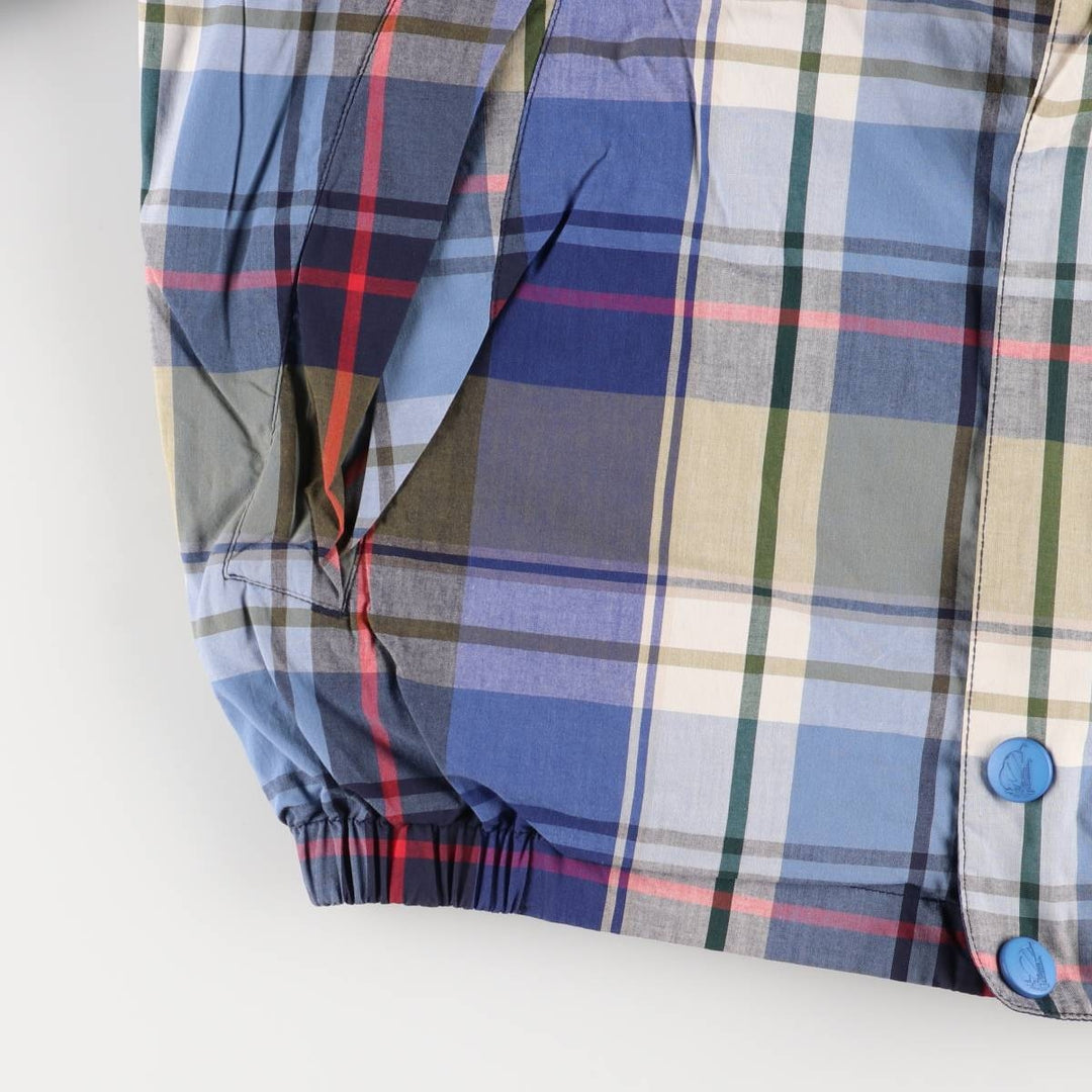 Vintage 90'S Nautica Check Pattern Reversible Cotton Hoodie, Men's Size XL cotton navy blue type Vintage Second Hand