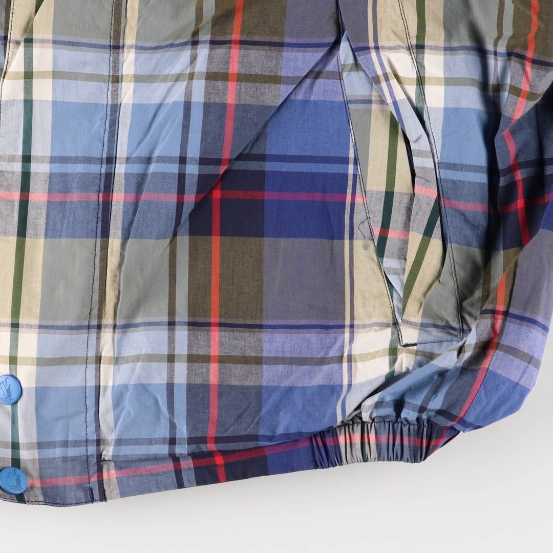 Vintage 90'S Nautica Check Pattern Reversible Cotton Hoodie, Men's Size XL cotton navy blue type Vintage Second Hand